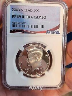 2003-s Clad Proof Set, Complete Multi Coin Set Of 10 Coins Ngc Pf69 Ultra Cameo