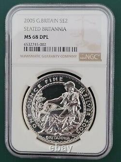 2005 Great Britain Coin UK Britannia 958 1 oz Silver bullion NGC MS68 DPL