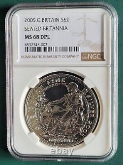 2005 Great Britain Coin UK Britannia 958 1 oz Silver bullion NGC MS68 DPL