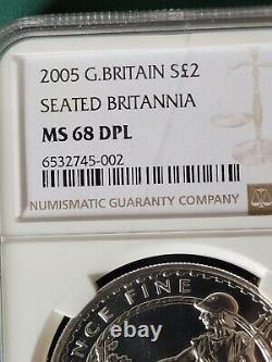 2005 Great Britain Coin UK Britannia 958 1 oz Silver bullion NGC MS68 DPL