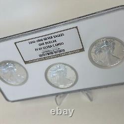 2006 $1 SILVER EAGLE 20th ANNIVERSARY SET NGC MS69 PF69 PF69 Ultra 3-COIN HOLDER