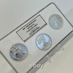 2006 $1 SILVER EAGLE 20th ANNIVERSARY SET NGC MS69 PF69 PF69 Ultra 3-COIN HOLDER