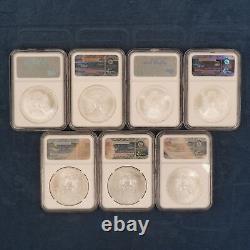 2006-2012 American Silver Eagle Early Releases NGC MS69 (7 Coins) Free Ship US