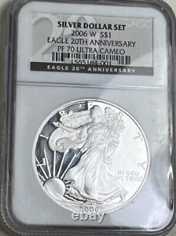 2006 W Proof Silver Eagle NGC PF70 Ultra Cameo From 20TH Anniversary