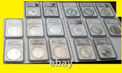 2007-2022 Australia Kookaburra 16 SILVER COINS set all perfect NGC MS 70 RARE 1