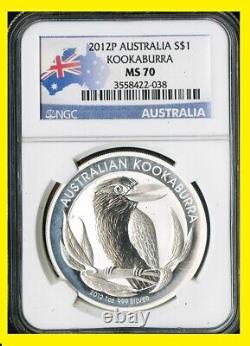 2007-2022 Australia Kookaburra 16 SILVER COINS set all perfect NGC MS 70 RARE 1