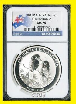 2007-2022 Australia Kookaburra 16 SILVER COINS set all perfect NGC MS 70 RARE 1