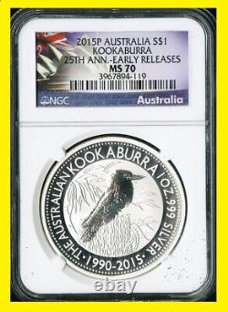 2007-2022 Australia Kookaburra 16 SILVER COINS set all perfect NGC MS 70 RARE 1