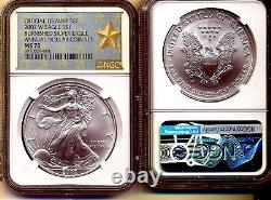 2007-W ANNUAL $1 SET burnished SILVER EAGLE NGC MS70 NGC WEST POINT LABEL