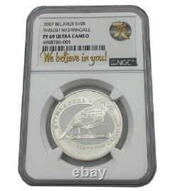 2010 Belarus Common Kestrel NGC PF69 Silver Coin