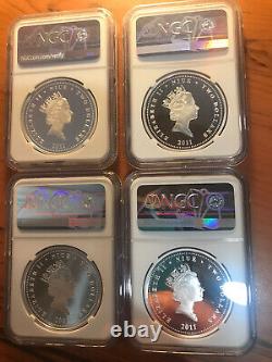 2011 NIUE Star Wars Silver Rebel Alliance 4-Coins Set NGC PF70 with OGP & COA