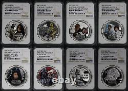 2011 Niue $2 Silver Star Wars Colorized 8 Coin Set NGC PF-70 Ultra Cameo
