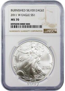 2011-W Burnished Silver Eagle NGC MS70