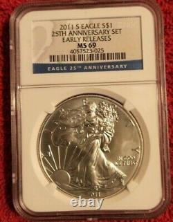 2011 s burnished silver American eagle NGC MS 69 Early Releases