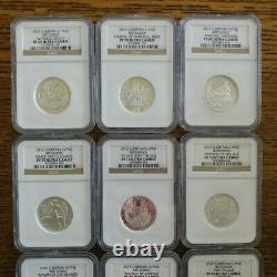 2012 Britannia Silver 25th Annv Set, 9 1/2-Ounce Proof Coins, NGC 6-PF70 3-PF69