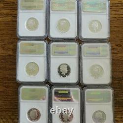 2012 Britannia Silver 25th Annv Set, 9 1/2-Ounce Proof Coins, NGC 6-PF70 3-PF69