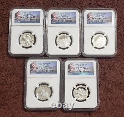 2012 S Silver 25c Ngc Pf 70 American The Beautiful Quarter Park Set Of 5 Coins