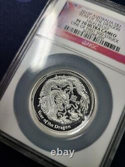 2012P Australia Silver Dollar Year of Dragon High Relief NGC PF70 UC 1 of 500