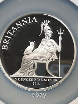 2013 Great Britain Britannia 5oz Silver Proof 10 Pound Coin NGC PF69 1st Release