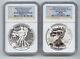 2013-W West Point American Silver Eagle Set, NGC Enhanced SP-70, Reverse PF-70