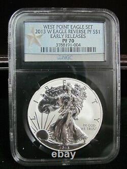 2013 West Point Silver Eagle Set Reverse Proof Enhanced Finish NGC PF 70 SP 70