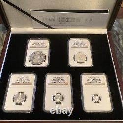 2014 Britannia 5 Silver Coins Set WithNGC PF70 Box & COA 1st 550 struck