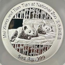 2014 Official Mint Medal 5oz. 999 SILVER China Panda SMITHSONIAN NGC PF 70 UC