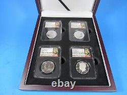 2014 P/WithD/S 4-Coin Kennedy Half Dollar Set, 50th Ann. NGC Pf/Sp 70 Early Rel
