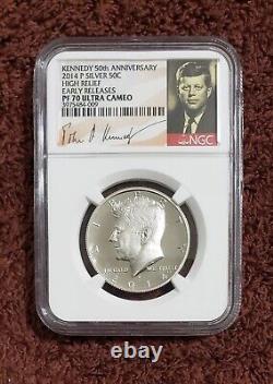 2014 SP 70 PL Kennedy Silver 50C 4 Coin Set 50 Anniversary GRADED NGC (1 JFK PL)