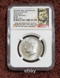 2014 SP 70 PL Kennedy Silver 50C 4 Coin Set 50 Anniversary GRADED NGC (1 JFK PL)