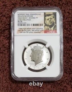 2014 SP 70 PL Kennedy Silver 50C 4 Coin Set 50 Anniversary GRADED NGC (1 JFK PL)