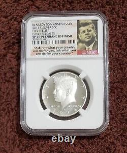 2014 SP 70 PL Kennedy Silver 50C 4 Coin Set 50 Anniversary GRADED NGC (1 JFK PL)