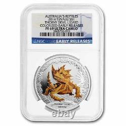 2014 Tuvalu Silver Reptile Series Thorny Devil Lizard PF-69 NGC SKU#272550