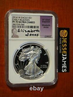 2014 W Proof Silver Eagle Ngc Pf70 Ultra Cameo Early Releases Elizabeth Jones