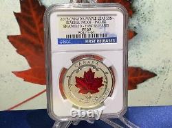 2015? Canada Maple Leaf $5 Fine Silver Incuse 1 oz ENAMELED NGC PF69