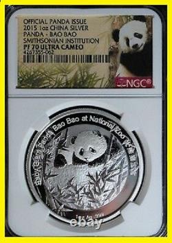 2015 China Smithsonian Gold&silver Panda 3 Coins Set Ngc Pf 70 Uc