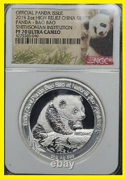 2015 China Smithsonian Gold&silver Panda 3 Coins Set Ngc Pf 70 Uc