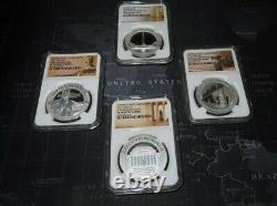 2015 Niue. 999 Silver America's National Monuments 4 coin Set PF70 NGC 1oz x 4