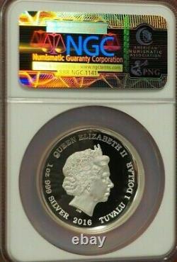 2016 1oz Tuvalu 999 Siver Star Trek High Relief Ngc Pf 70 Uc $118.88