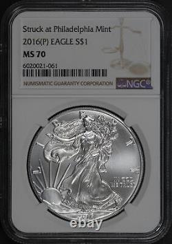2016-(P) Silver Eagle Struck at Philadelphia Mint NGC MS-70 Key Date