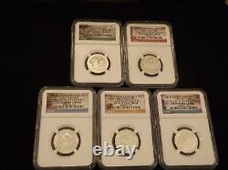 2016-S Quarters SILVER 5 Coin Set NGC PF 70