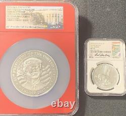 2017 EQ. Guinea 45th President Trump Inaugural Silver 1-oz NGC PF70UC COA #6 RARE