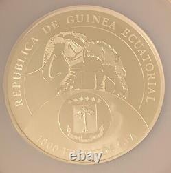 2017 EQ. Guinea 45th President Trump Inaugural Silver 1-oz NGC PF70UC COA #6 RARE