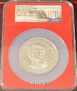 2017 EQ. Guinea 45th President Trump Inaugural Silver 1-oz NGC PF70UC COA #6 RARE