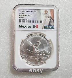 2017 Mexico 1oz Silver Libertad NGC MS70 Early Releases White Core Flag Label