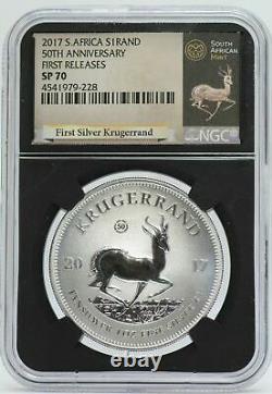 2017 South Africa Krugerrand 1 oz Silver NGC SP70 First Release COA ounce JJ308