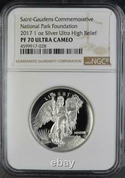 2017 St Gaudens Winged Liberty Ngc Pf70 Reverse Proof Silver Com J. Mercanti