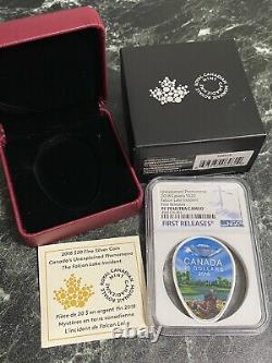 2018 $20 Canada UFO Falcon Lake Glow in Dark Silver Coin NGC FR 70 POP ONLY 1