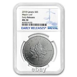 2018 Canada 1 oz Silver Maple Leaf MS-70 NGC (Early Release) SKU#161357