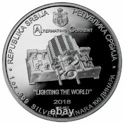 2018 Serbia Nikola Tesla Alternating Current 1 oz Silver Proof NGC PF69 UCAM